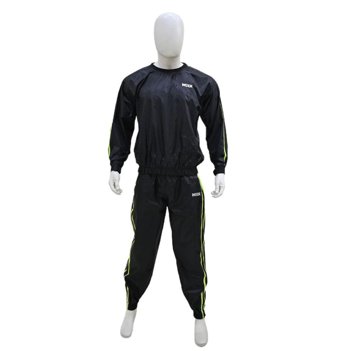 MRX heavy duty sweat suit on a male mannequin